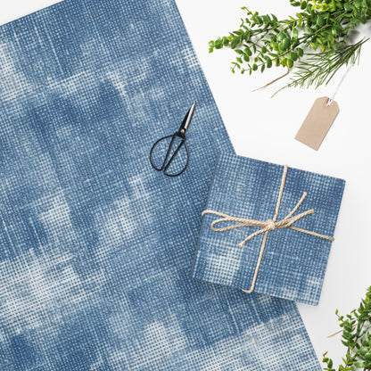 Faded Blue Washed-Out: Denim-Inspired, Style Fabric - Wrapping Paper