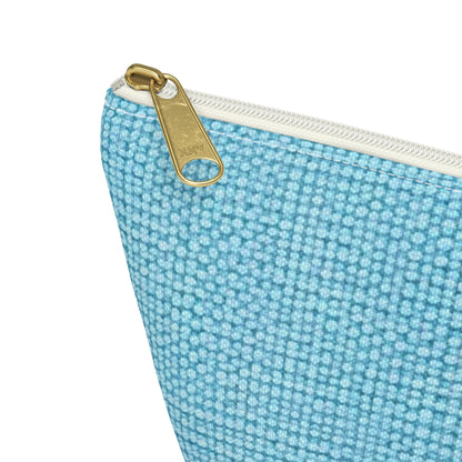 Bright Aqua Teal: Denim-Inspired Refreshing Blue Summer Fabric - Accessory Pouch w T-bottom