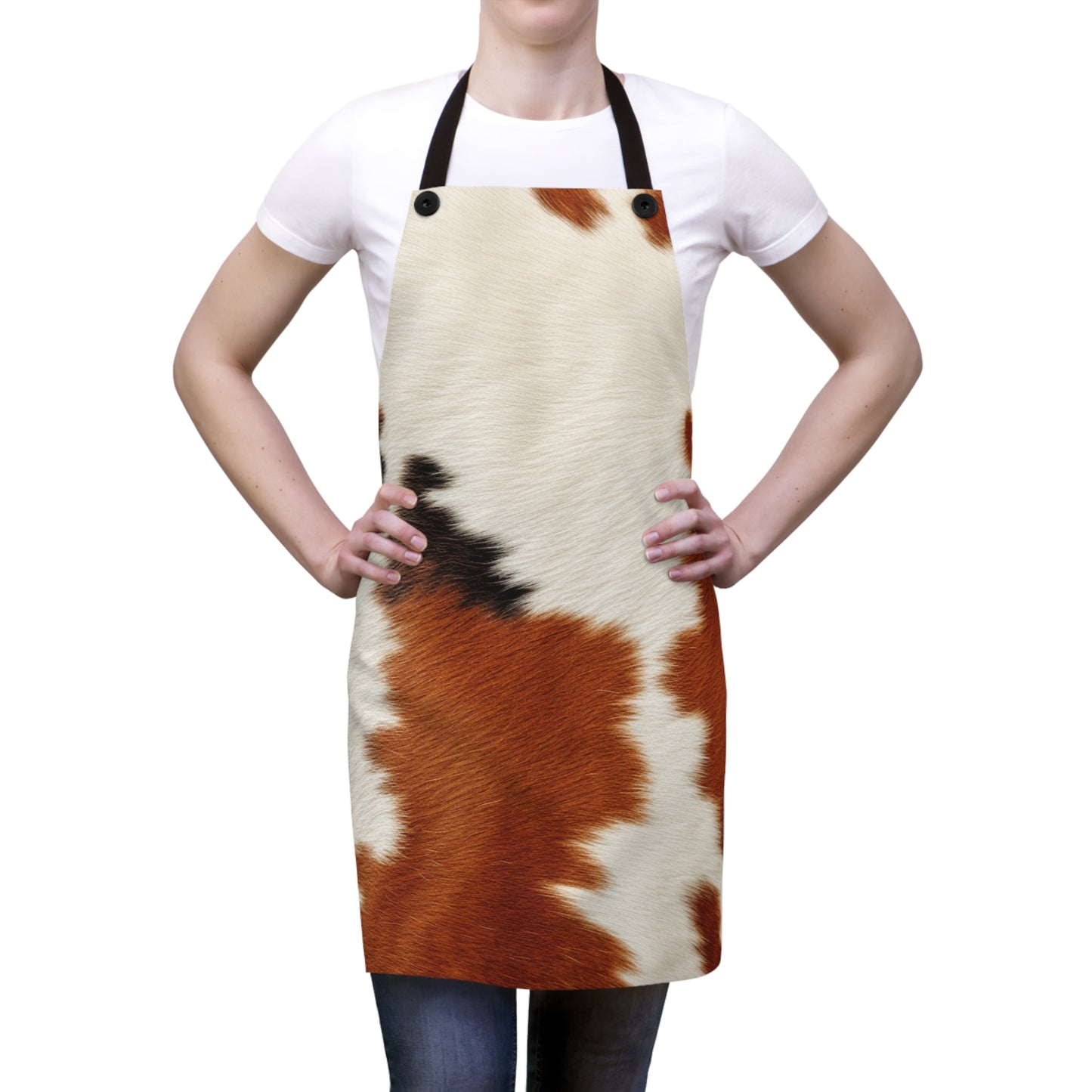 Hair Cowhide Leather Natural Design Tough Durable Rugged Style - Apron (AOP)