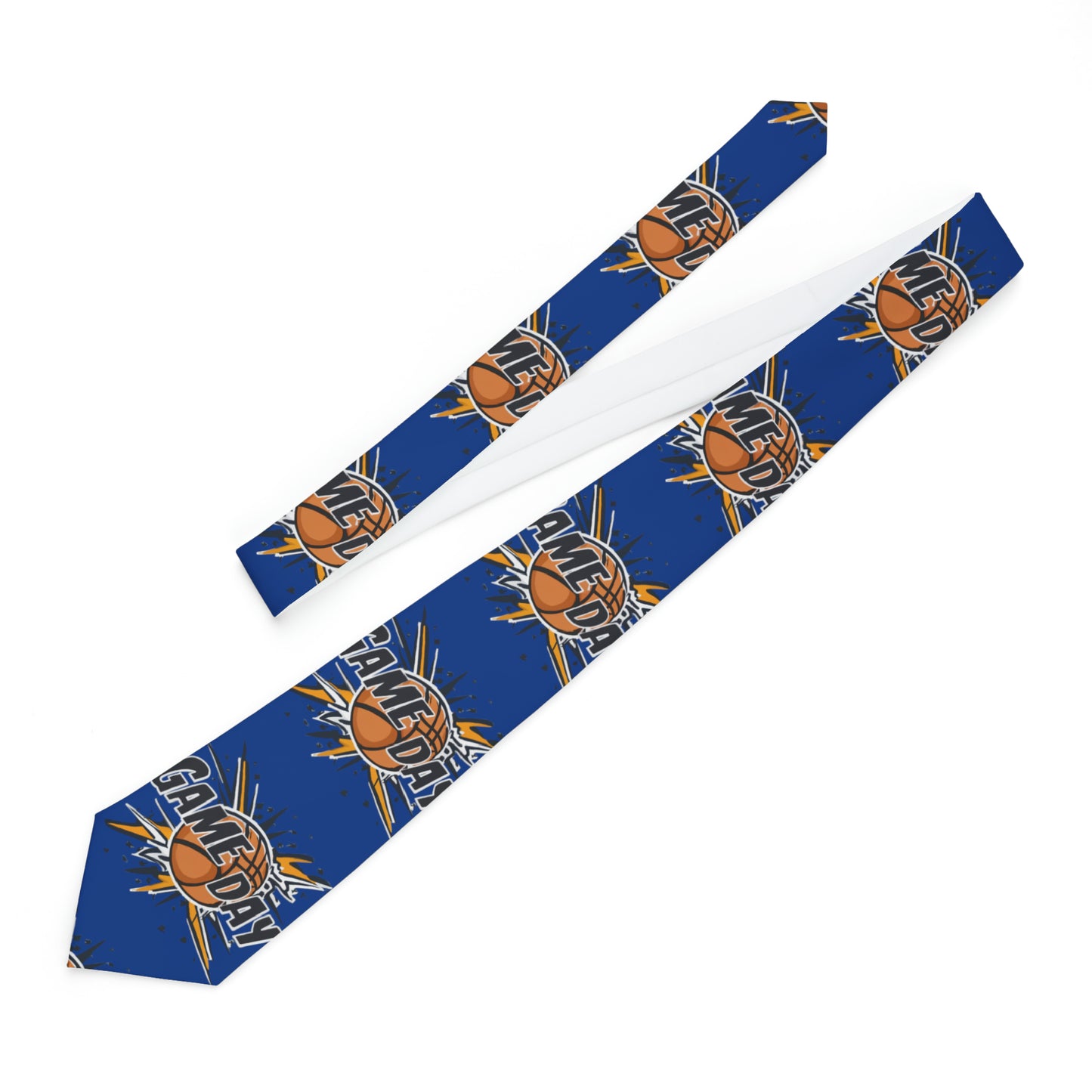 Game Day Slam Dunk Energy - Dynamic Basketball Explosion Graphic - Necktie