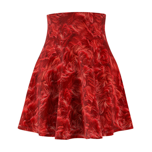 Fuzzy Infinity Skirt Red, Stylish Gift, Women's Skater Skirt (AOP)