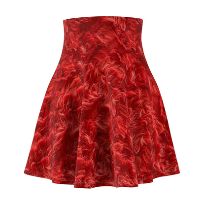 Fuzzy Infinity Skirt Red, Stylish Gift, Women's Skater Skirt (AOP)