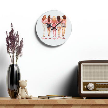 Sorority Chic Acrylic Wall Clock