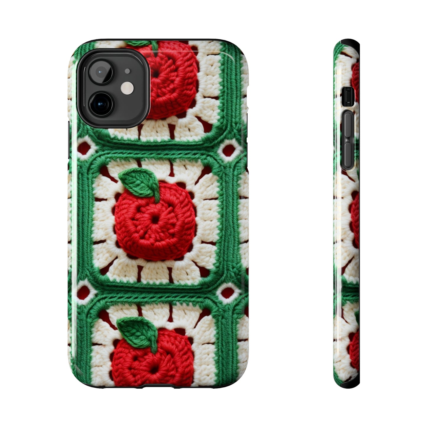 Apple Granny Square Crochet Pattern: Wild Fruit Tree, Delicious Red Design - Tough Phone Cases