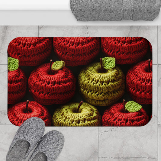 Crochet Apple Amigurumi - Big American Red Apples - Healthy Fruit Snack Design - Bath Mat