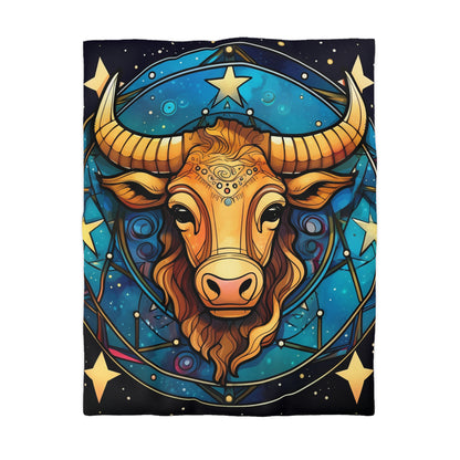 Taurus Constellation Zodiac Sign Astrology Cosmic Art - Microfiber Duvet Cover