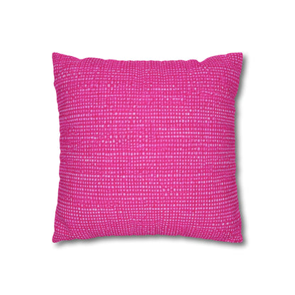 Hot Neon Pink Doll Like: Denim-Inspired, Bold & Bright Fabric - Spun Polyester Square Pillow Case