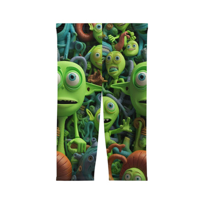 Toy Alien Story Space Character Galactic UFO Anime Cartoon - Women’s Capri Leggings (AOP)