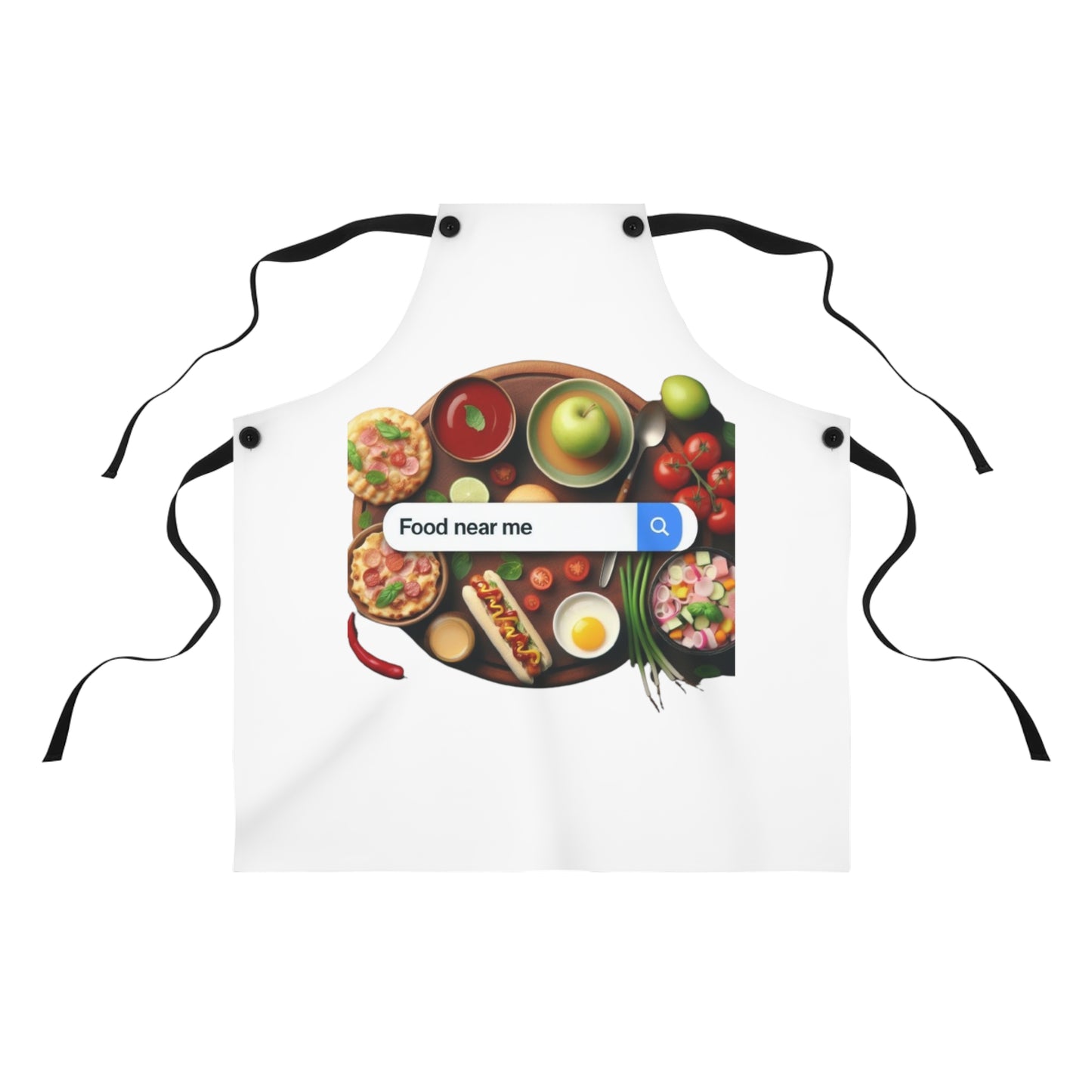 Food Near Me, Funny Gift, Apron (AOP)