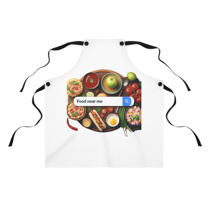 Food Near Me, Funny Gift, Apron (AOP)