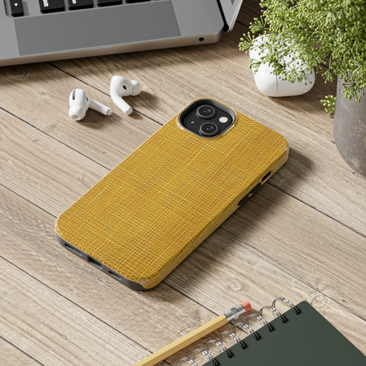 Radiant Sunny Yellow: Denim-Inspired Summer Fabric - Tough Phone Cases