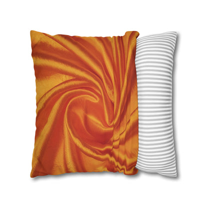 Orange Silk, Spun Polyester Square Pillowcase