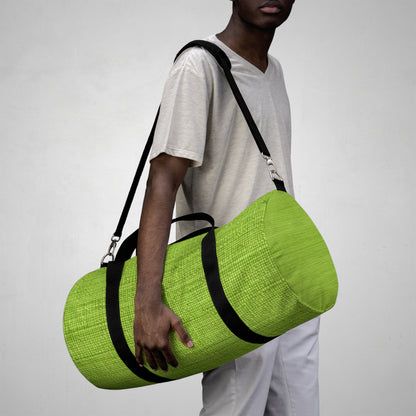 Lush Grass Neon Green: Denim-Inspired, Springtime Fabric Style - Duffel Bag