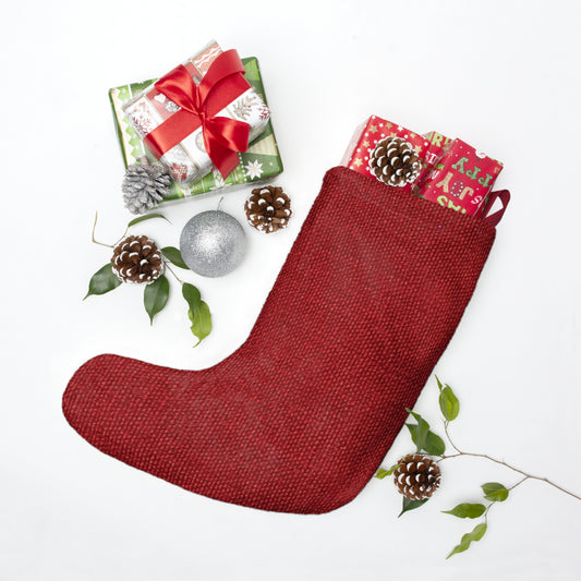 Bold Ruby Red: Denim-Inspired, Passionate Fabric Style - Christmas Stockings