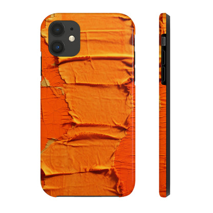 Fiery Citrus Orange: Edgy Distressed, Denim-Inspired Fabric - Tough Phone Cases