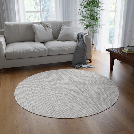 Chic White Denim-Style Fabric, Luxurious & Stylish Material - Round Rug