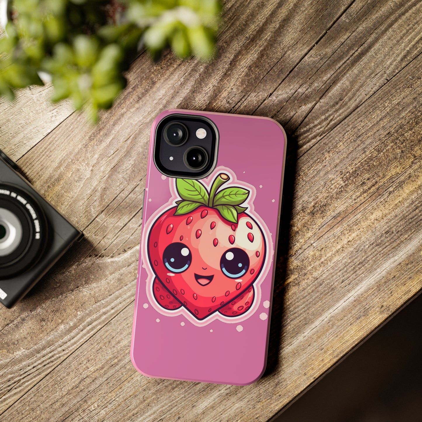 Kawaii Strawberry Adventure - Anime Classic Traditional Japanese Fruit - Otaku Artwork - Tough Phone Cases