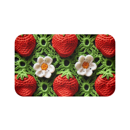 Strawberry Field Crochet - Forever Forest Greens - Fruit Berry Harvest Crop - Bath Mat