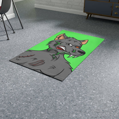 Wolf Grey Cyborg Animal Werewolve Dobby Rug