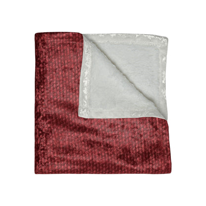 Bold Ruby Red: Denim-Inspired, Passionate Fabric Style - Crushed Velvet Blanket