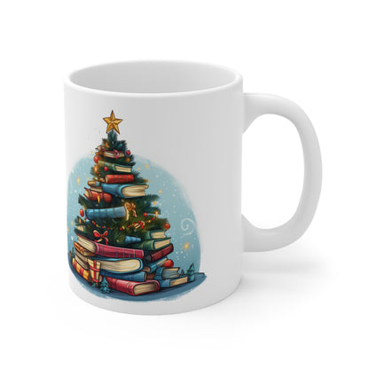 Book Lover Christmas Tree, Gift For Readers - Ceramic Mug 11oz