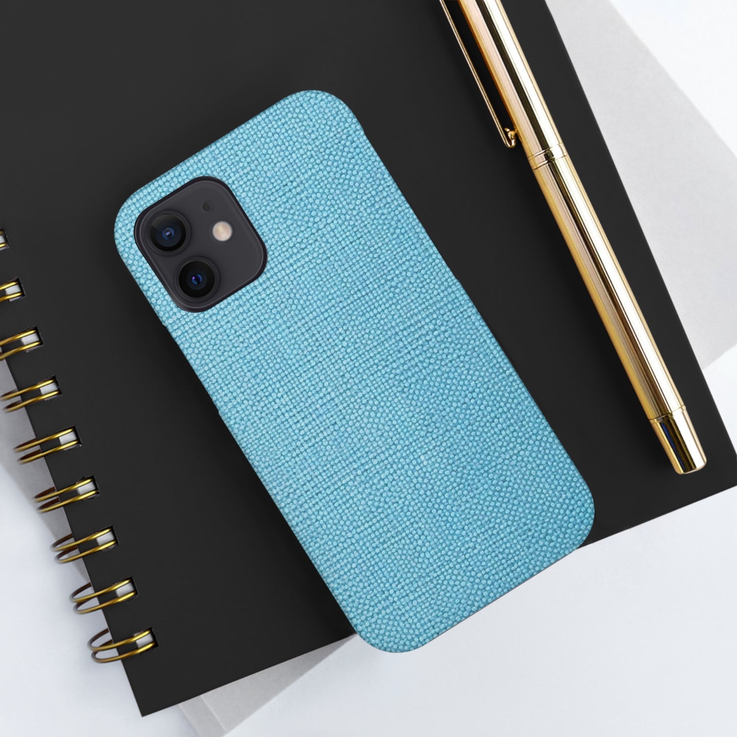 Bright Aqua Teal: Denim-Inspired Refreshing Blue Summer Fabric - Tough Phone Cases