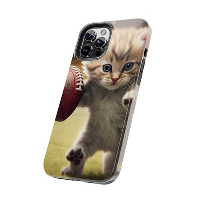 Football Kitty Fantasy: Feline Cat American Sport Quarterback - Tough Phone Cases