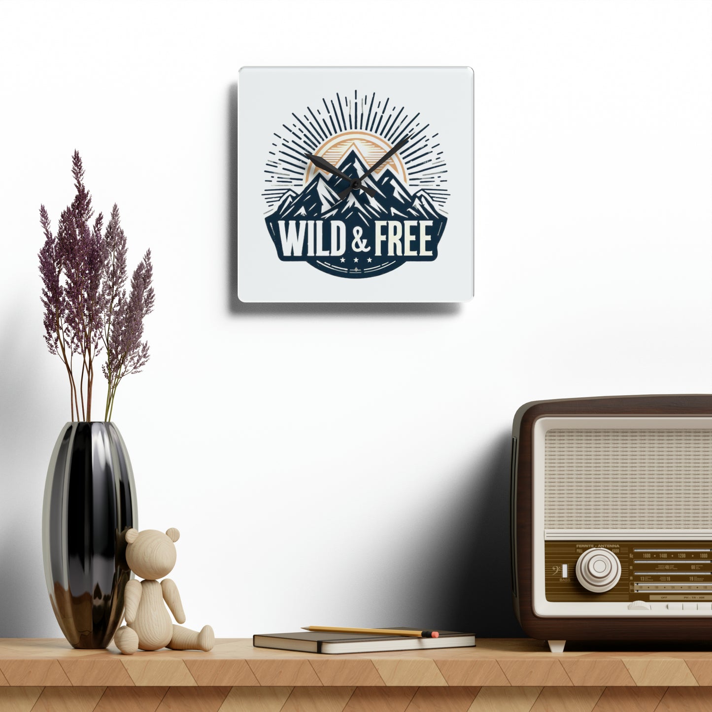 Wild and Free Adventure - Acrylic Wall Clock