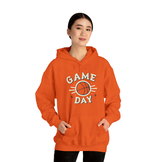 Retro B-Ball Shine - Basketball Game Day Celebration Old School - Unisex Heavy Blend™ Hooded Sweatshirt