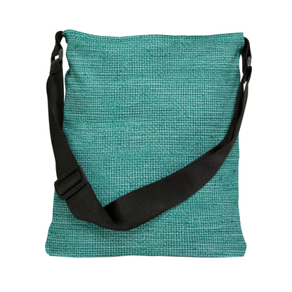 Quality Mint Turquoise Denim Fabric Deisgn, Stylish Material - Adjustable Tote Bag (AOP)