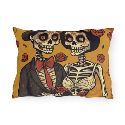 Halloween Wedding Marriage, Bride & Groom - Forever Soulmates - Outdoor Pillows