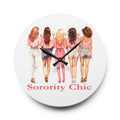 Sorority Chic Acrylic Wall Clock