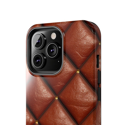 Brown Leather Cognac Pattern Rugged Durable Design Style - Tough Phone Cases