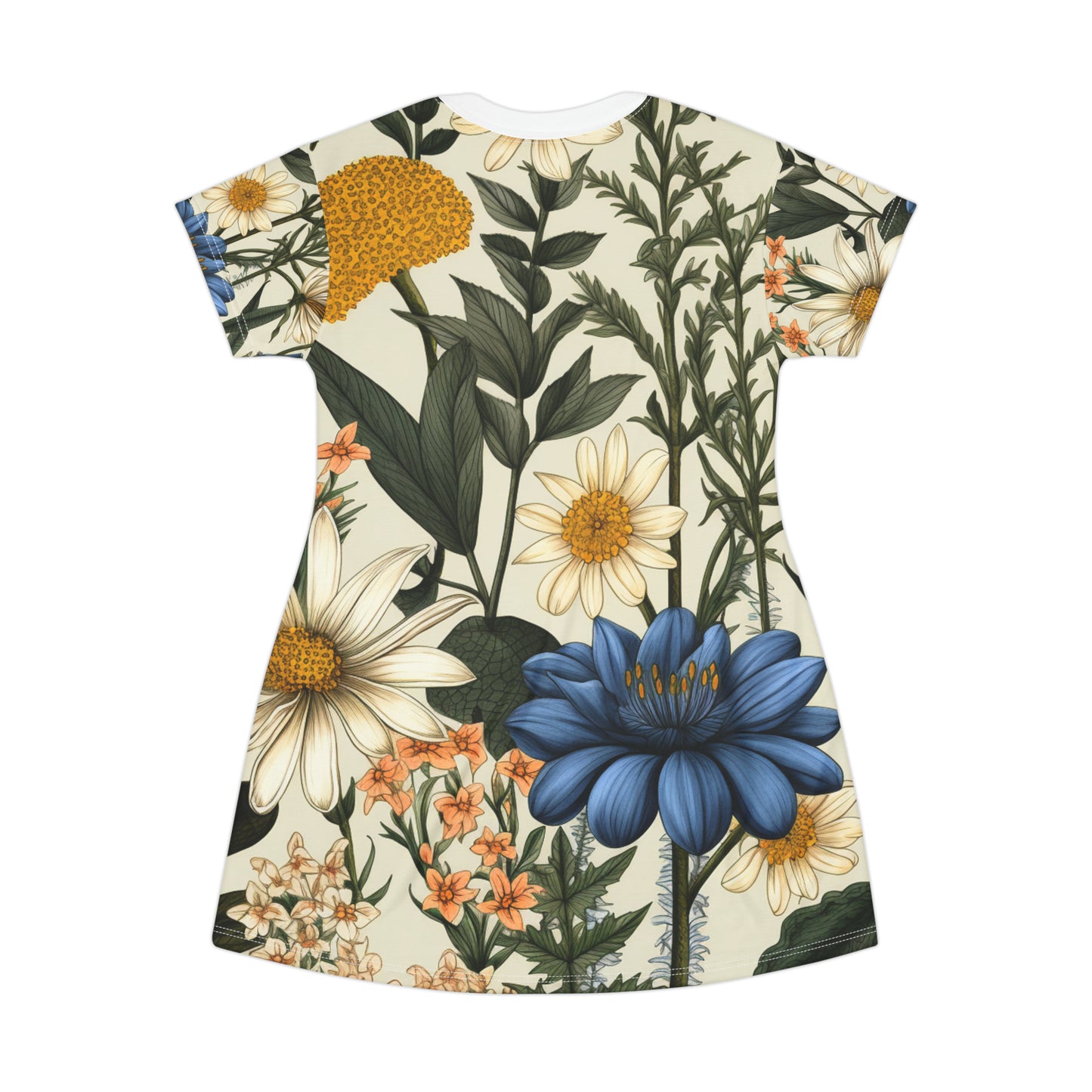 Botanical Illustration Flowers & Plants Design T-Shirt Dress (AOP)