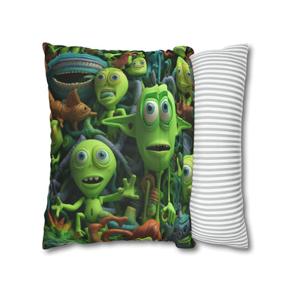 Toy Alien Story Space Character Galactic UFO Anime Cartoon - Spun Polyester Square Pillow Case