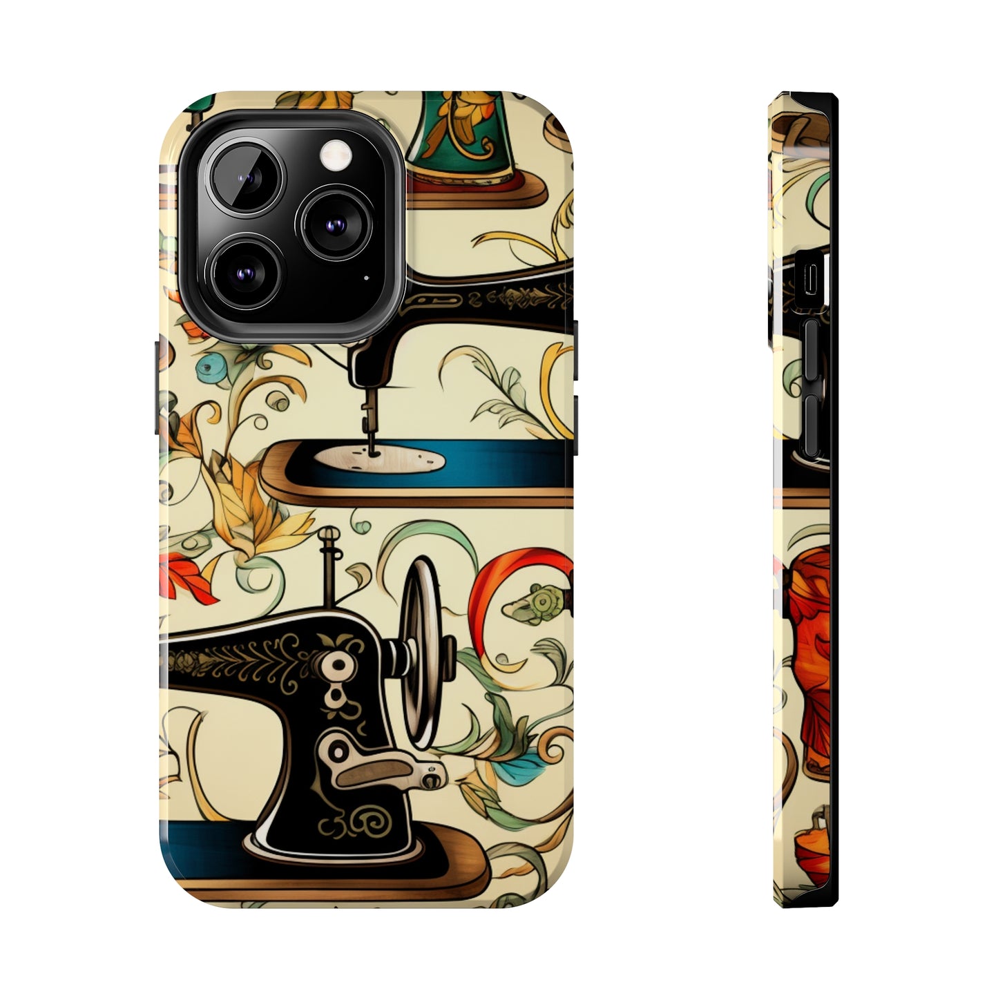 Classic Sewing Machines and Vibrant Thread Spools Pattern, Tailoring and Quilting - Tough Phone Cases