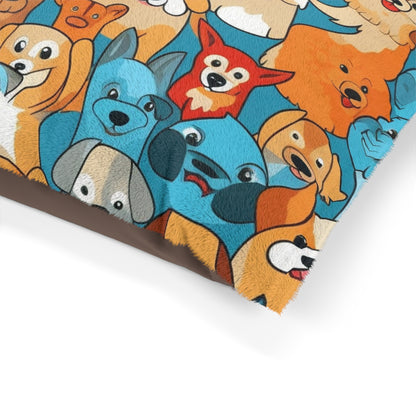 Cute Cartoon Dogs Whimsical Pattern Design - Pet Bed