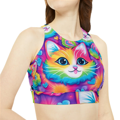 Happy Kitten & Cat Design - Vivid, Colorful & Eye-Catching - Sporty Bikini Set (AOP)