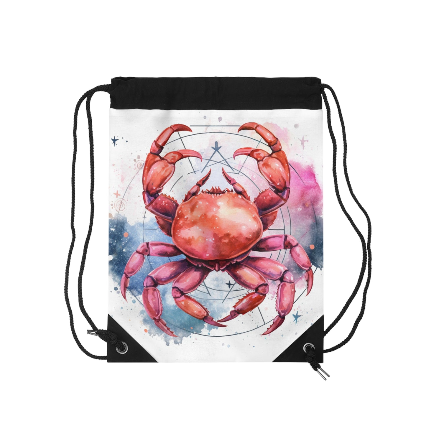 Cancer Star Sign - Elegant Zodiac Astrology - Drawstring Bag