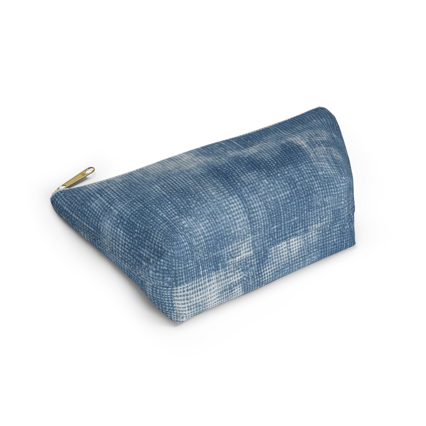 Faded Blue Washed-Out: Denim-Inspired, Style Fabric - Accessory Pouch w T-bottom