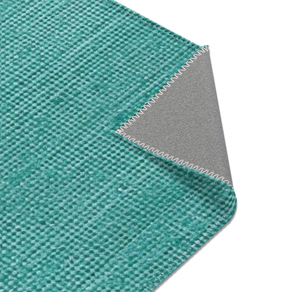 Quality Mint Turquoise Denim Fabric Deisgn, Stylish Material - Area Rugs