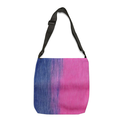 Dual Delight: Half-and-Half Pink & Blue Denim Daydream - Adjustable Tote Bag (AOP)