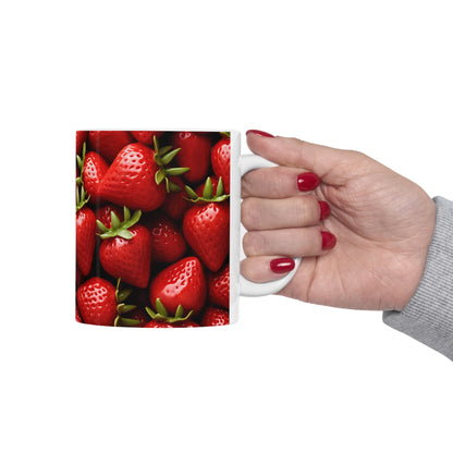 Selecciones de parches de fresa: decoración del hogar y regalos para el mejor fanático de las bayas - Taza de cerámica de 11 oz