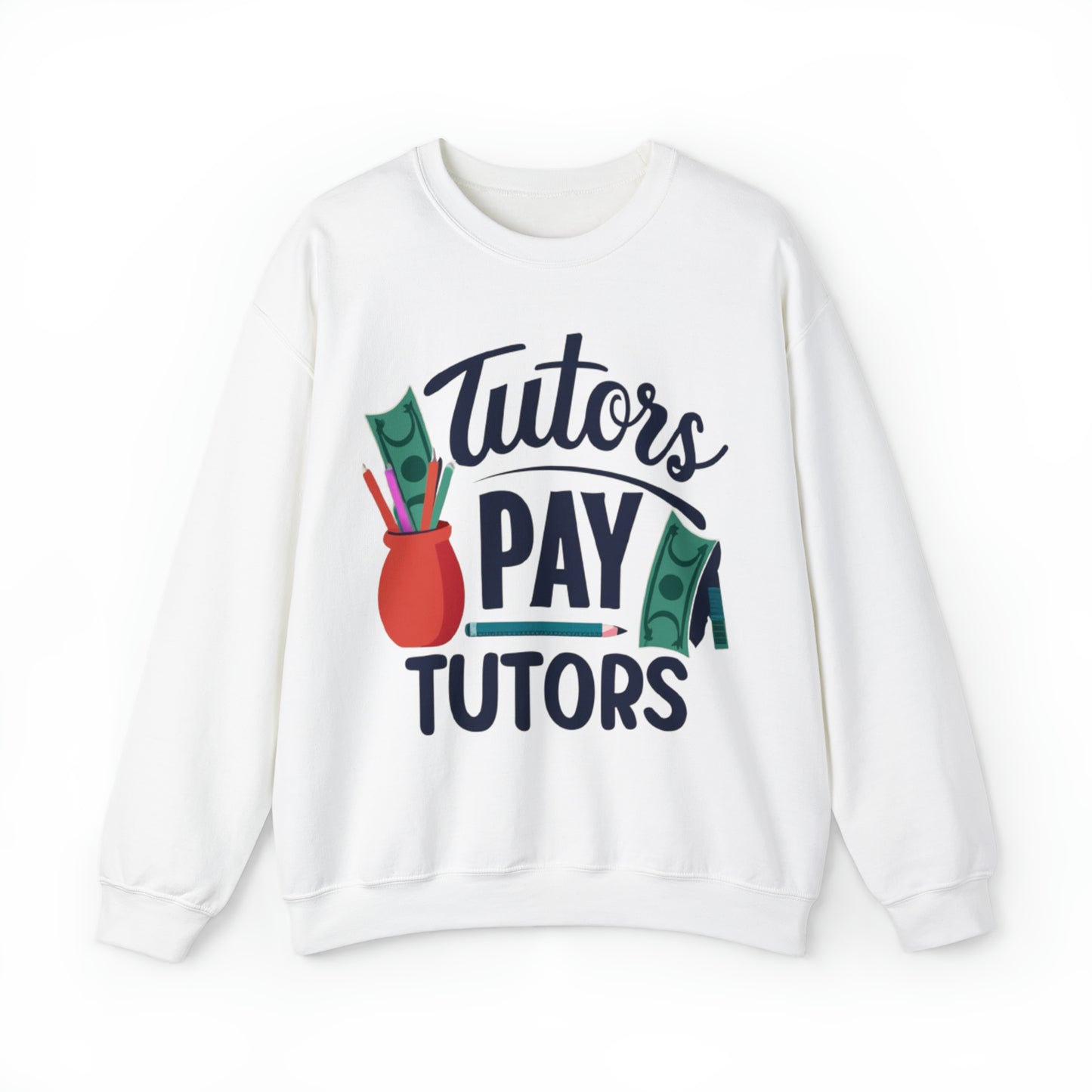 Tutores pagan a los tutores - Ilustración de apoyo financiero educativo - Sudadera unisex Heavy Blend™ Crewneck