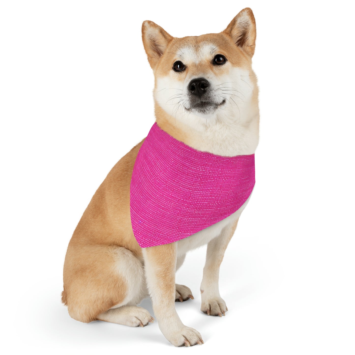 Hot Neon Pink Doll Like: Denim-Inspired, Bold & Bright Fabric - Dog & Pet Bandana Collar