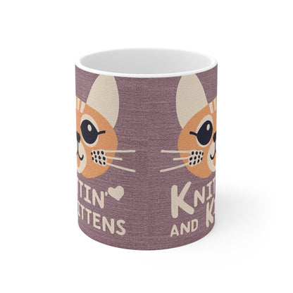 Crafty Cat Lovers: Unique Knittin with Kittens - Ceramic Mug 11oz