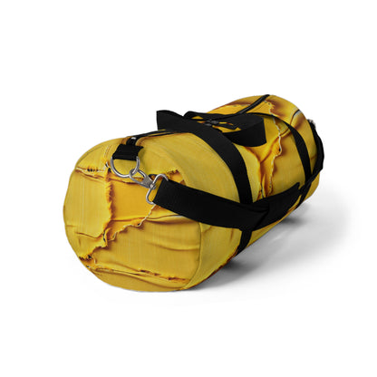 Banana Yellow Lemon: Bold Distressed, Denim-Inspired Fabric - Duffel Bag