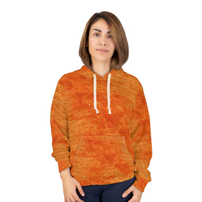 Burnt Orange/Rust: Denim-Inspired Autumn Fall Color Fabric - Unisex Pullover Hoodie (AOP)