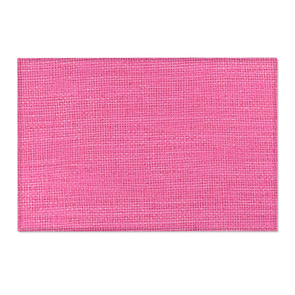 Doll-Like Pink Denim Designer Fabric Style - Area Rugs