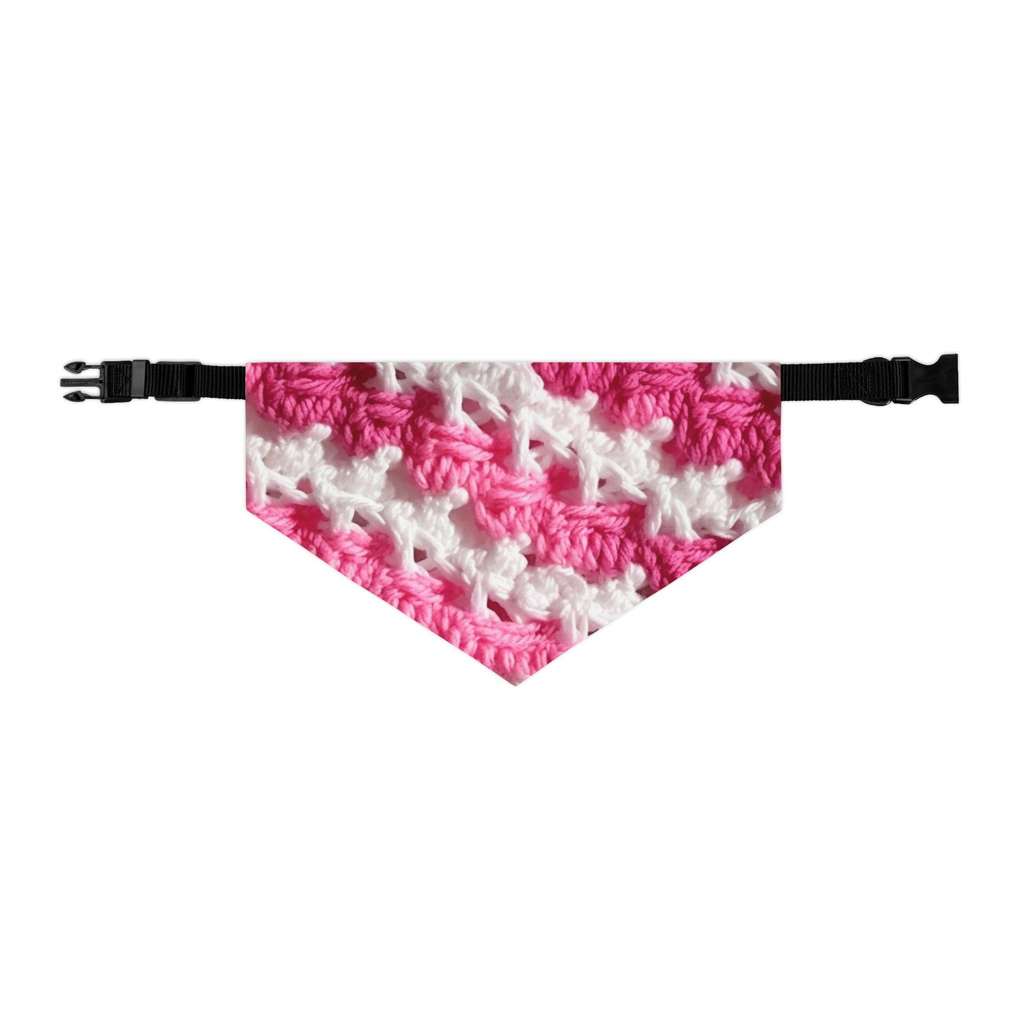 Hot Pink & White Knit, Vibrant Yarn Blend, Modern Chic Texture - Dog, Pet Bandana Collar